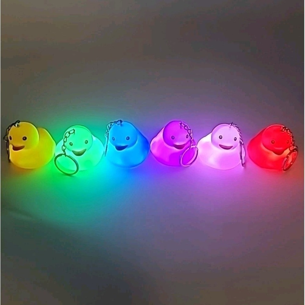 Lot of 5 NEW Light Up Rubber Duck Ducky KeyChains Jeep Ducking Ducks